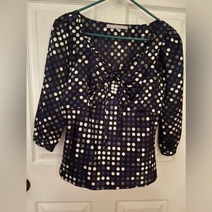 Women’s satin polkadot blouse